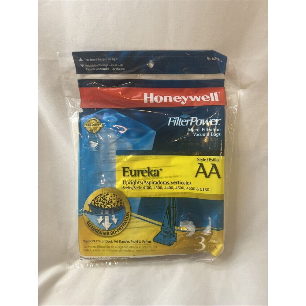 Honeywell Eureka AA Upright Vacuum Bags Pack of 3 Filter Power‎ H24215 SEALED